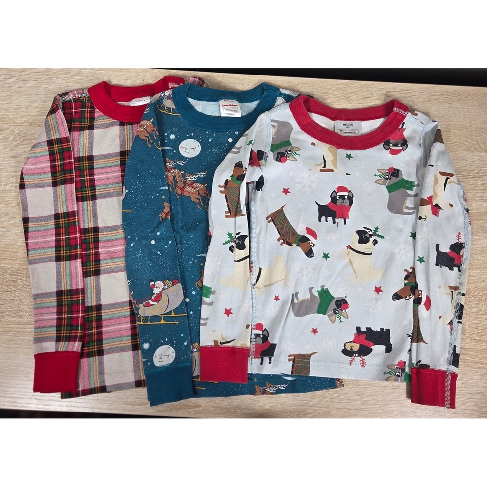 Hanna Andersson Holiday Pajama Top Lot Kids US 5 110 Christmas Organic Cotton